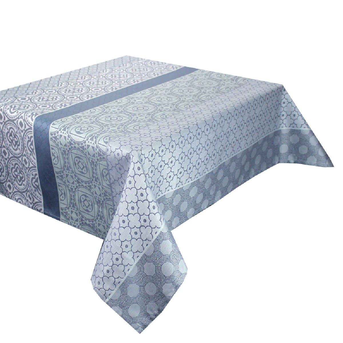 Nappe pur coton gris 155x225 Garnier Thiebaut