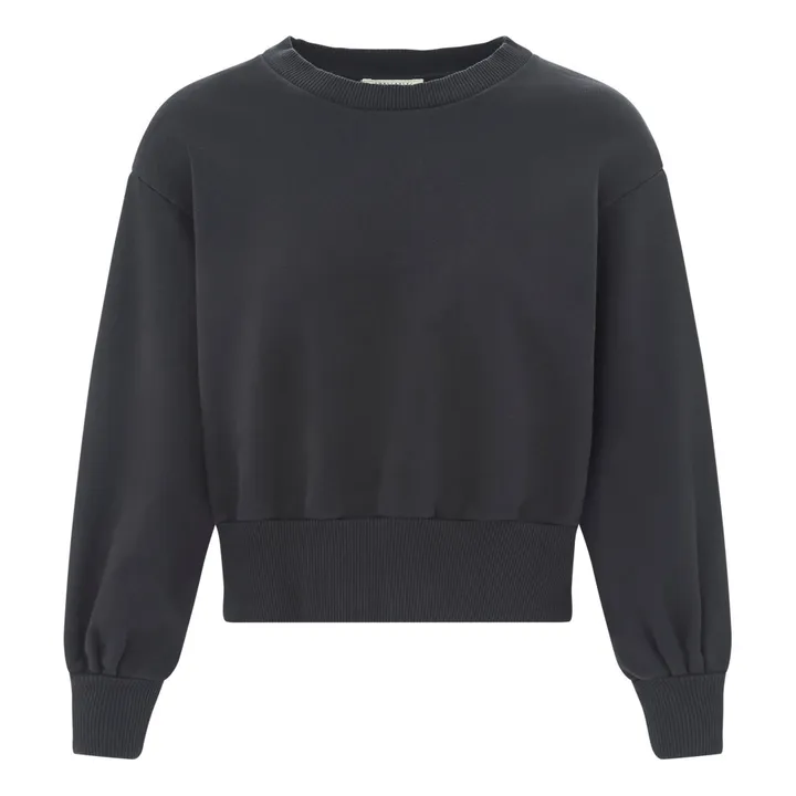 SMALLABLE BASICS Sweat Boxy Femme Molleton Bio | Noir