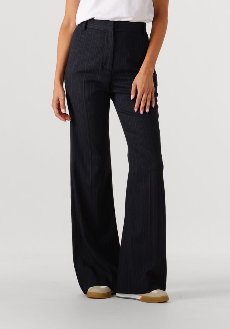 donkerblauwe margaux lonnberg flared broek milo pantalon