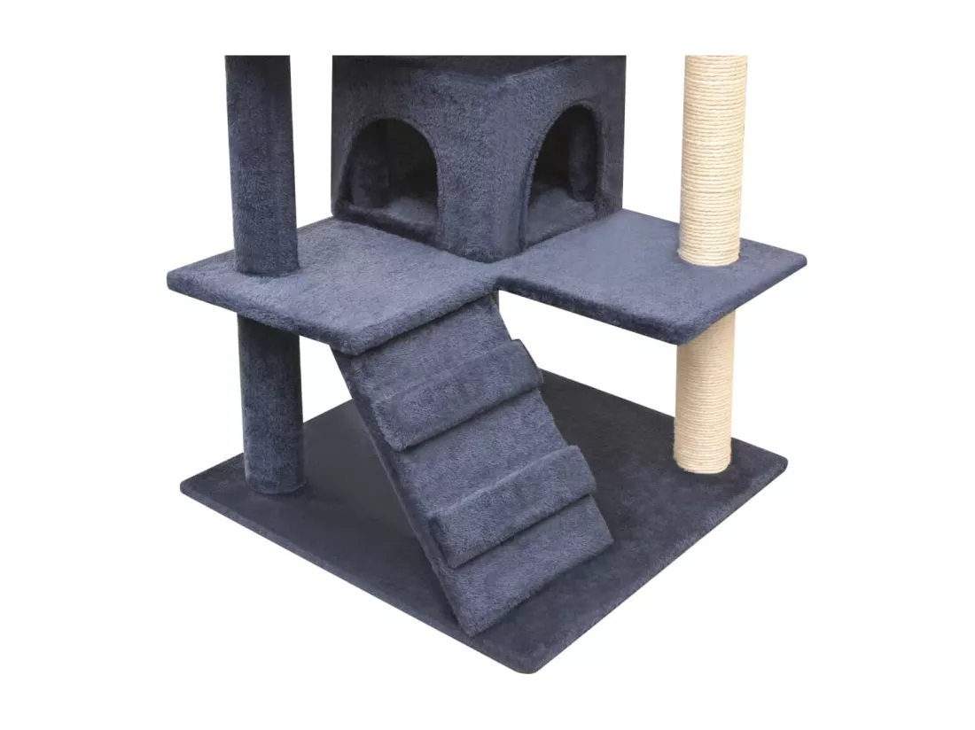 Arbre à chat avec griffoirs en sisal 125 cm Bleu foncé