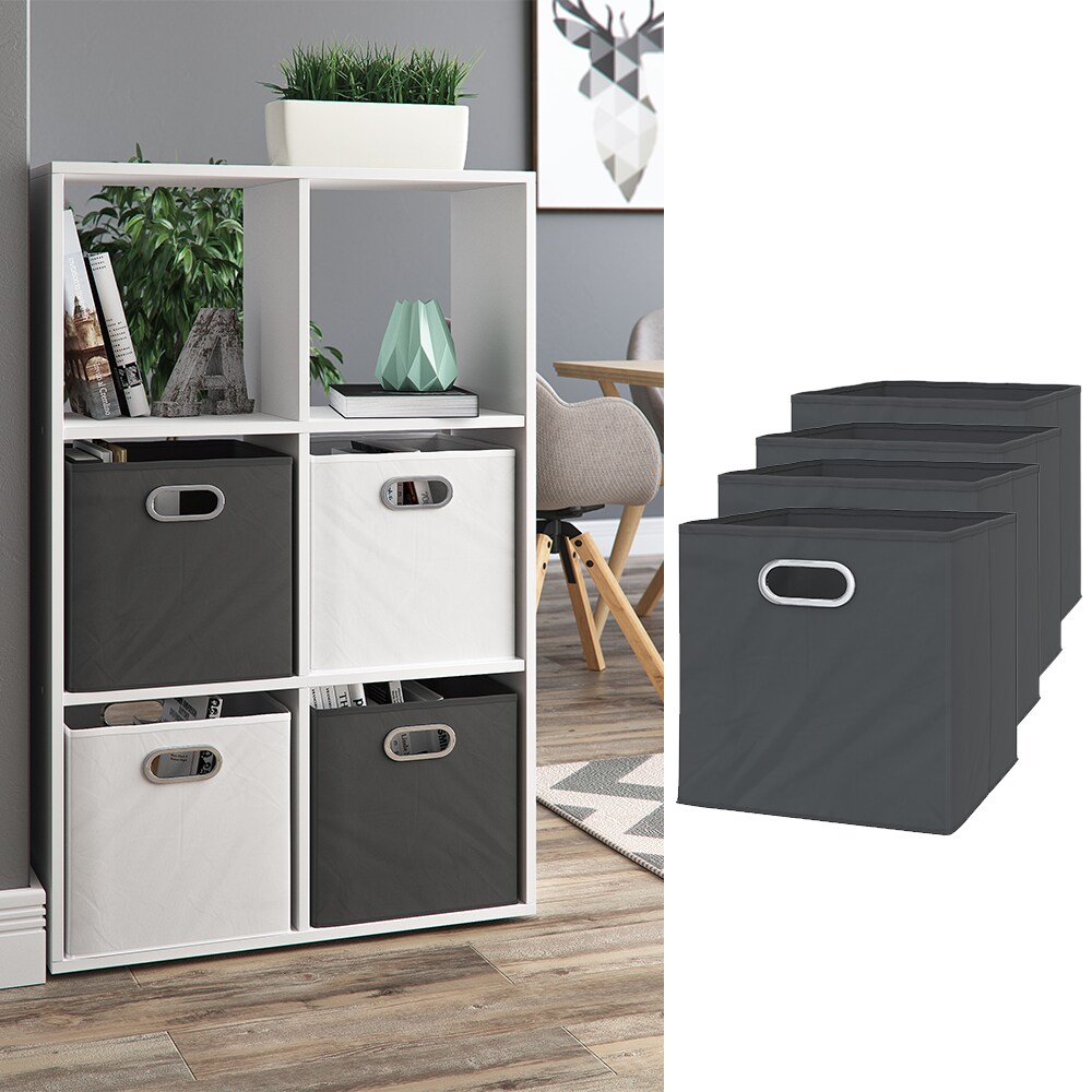 VICCO 4er Set Faltbox30x30 cm anthrazit Faltkiste Aufbewahrungsbox Regalbox
