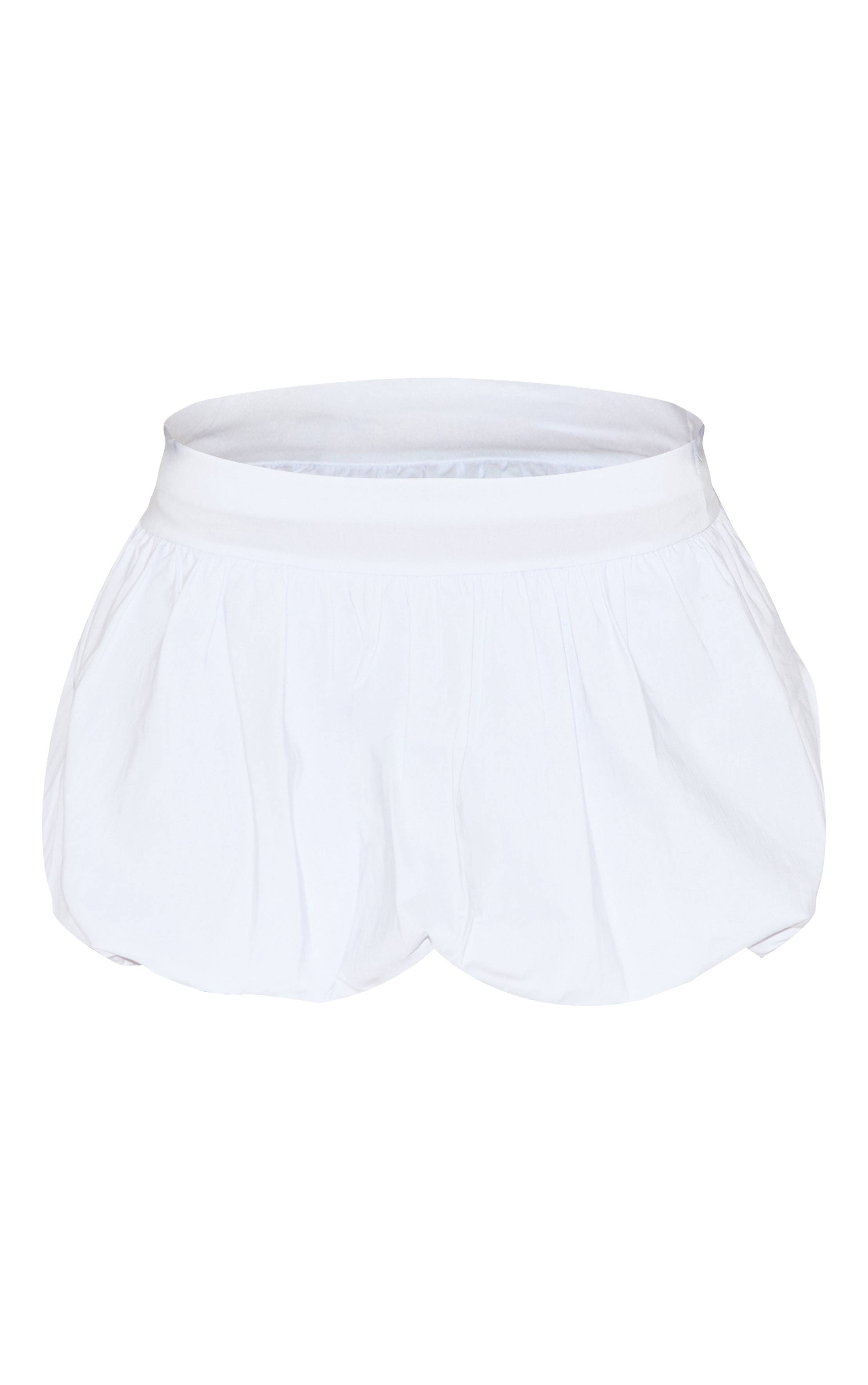 Blanc Jupe Micro Mini Bouffante En Tissu Tissé Extensible