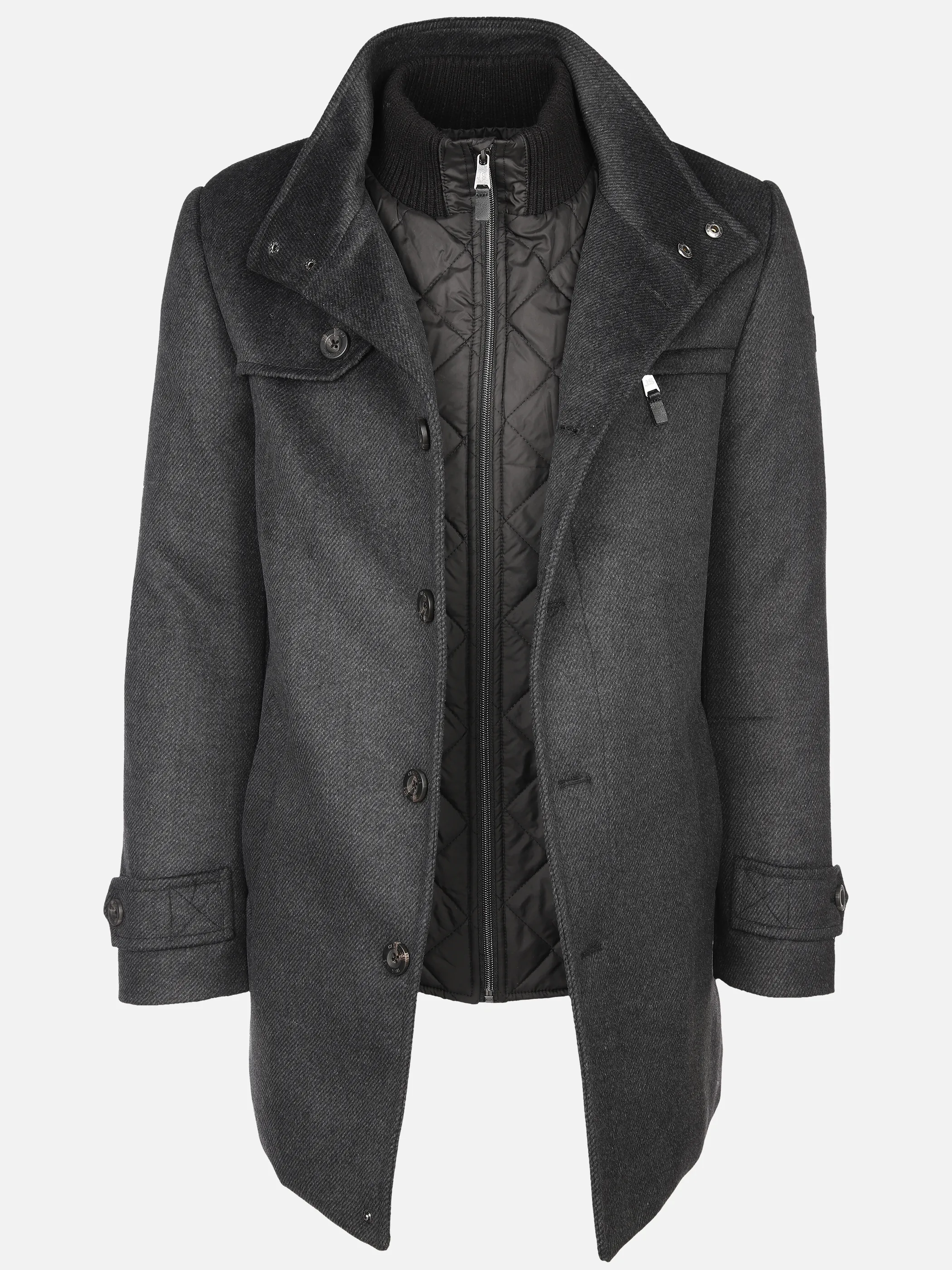 Herren Wollmantel im 2in1 Look