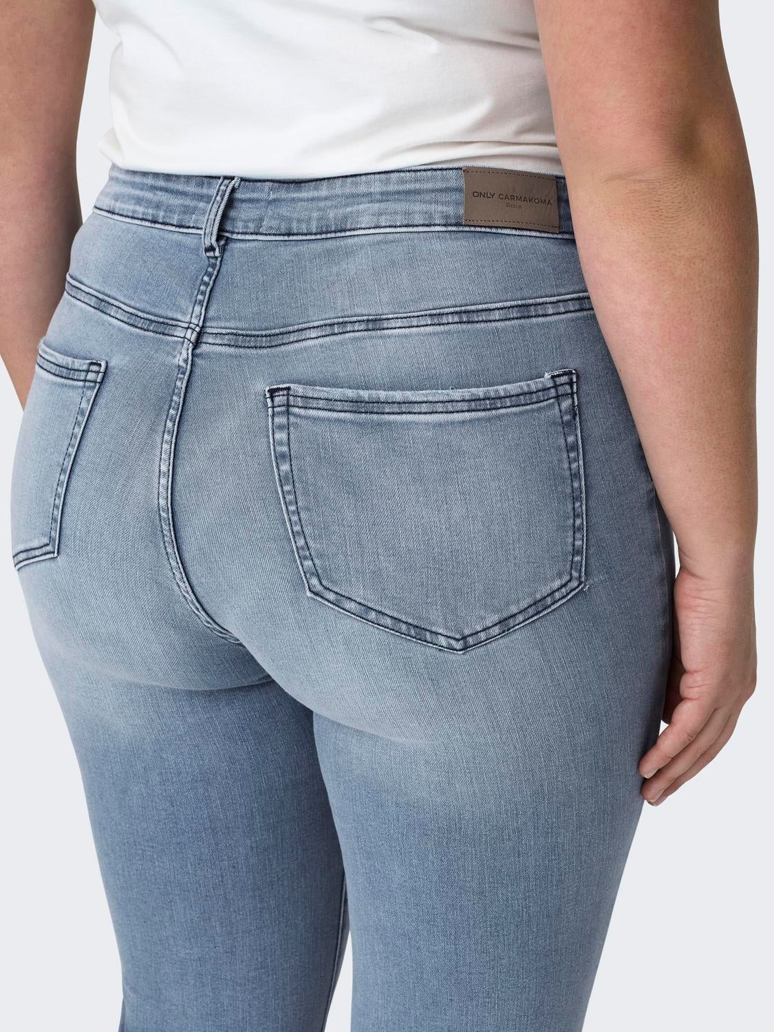 CARWILLY Mittlere Taille Ausgestellt Jeans Light Blue Denim