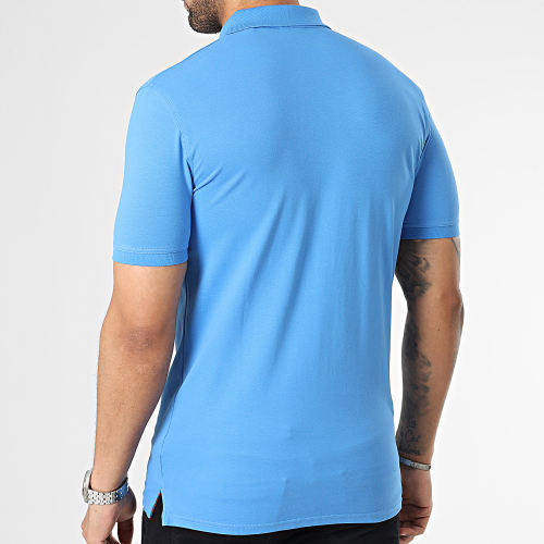 Polo Manches Courtes Contrast Collar Pique 2052003 Bleu Clair