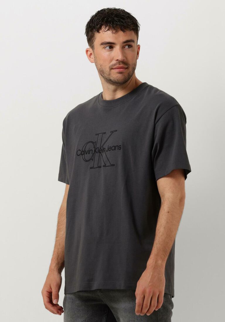 CALVIN KLEIN grijze calvin klein t-shirt monologo washed tee
