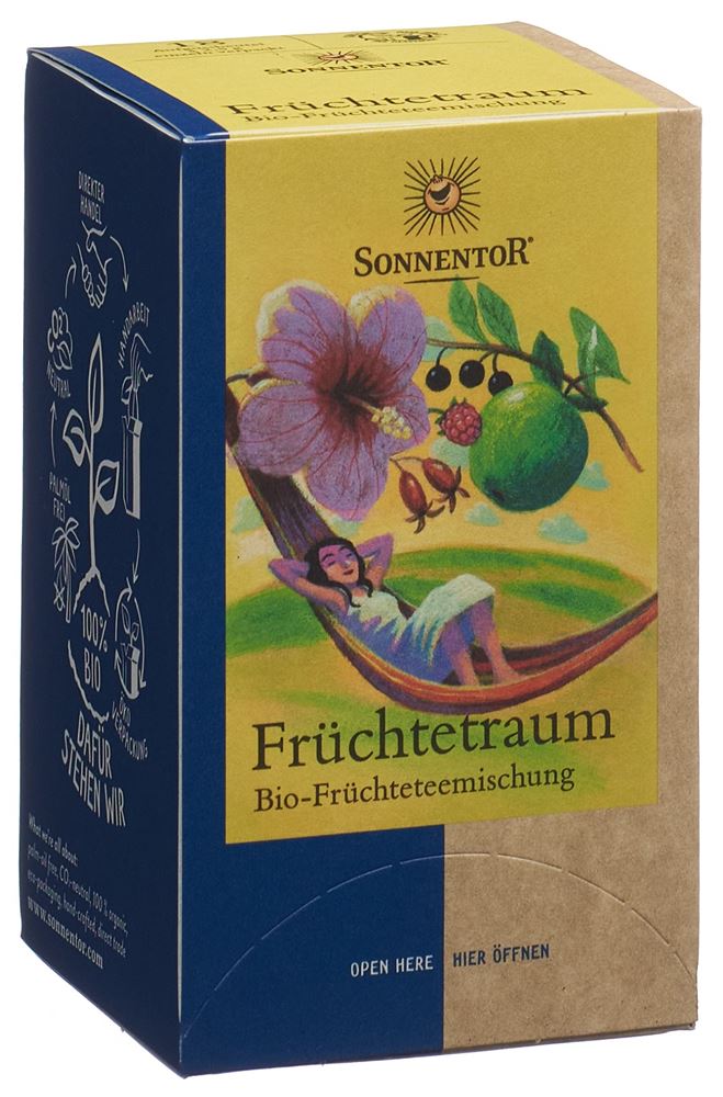 SONNENTOR Früchte Traum Tee<br>18 Stück, Beutel, einzeln BIO
