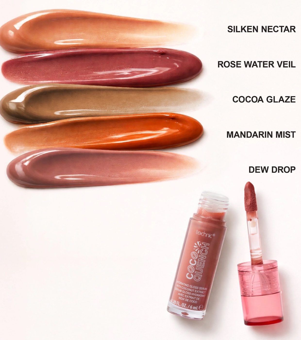 Technic Cosmetics - Brilho Labial Coco Quench - Cocoa Glaze