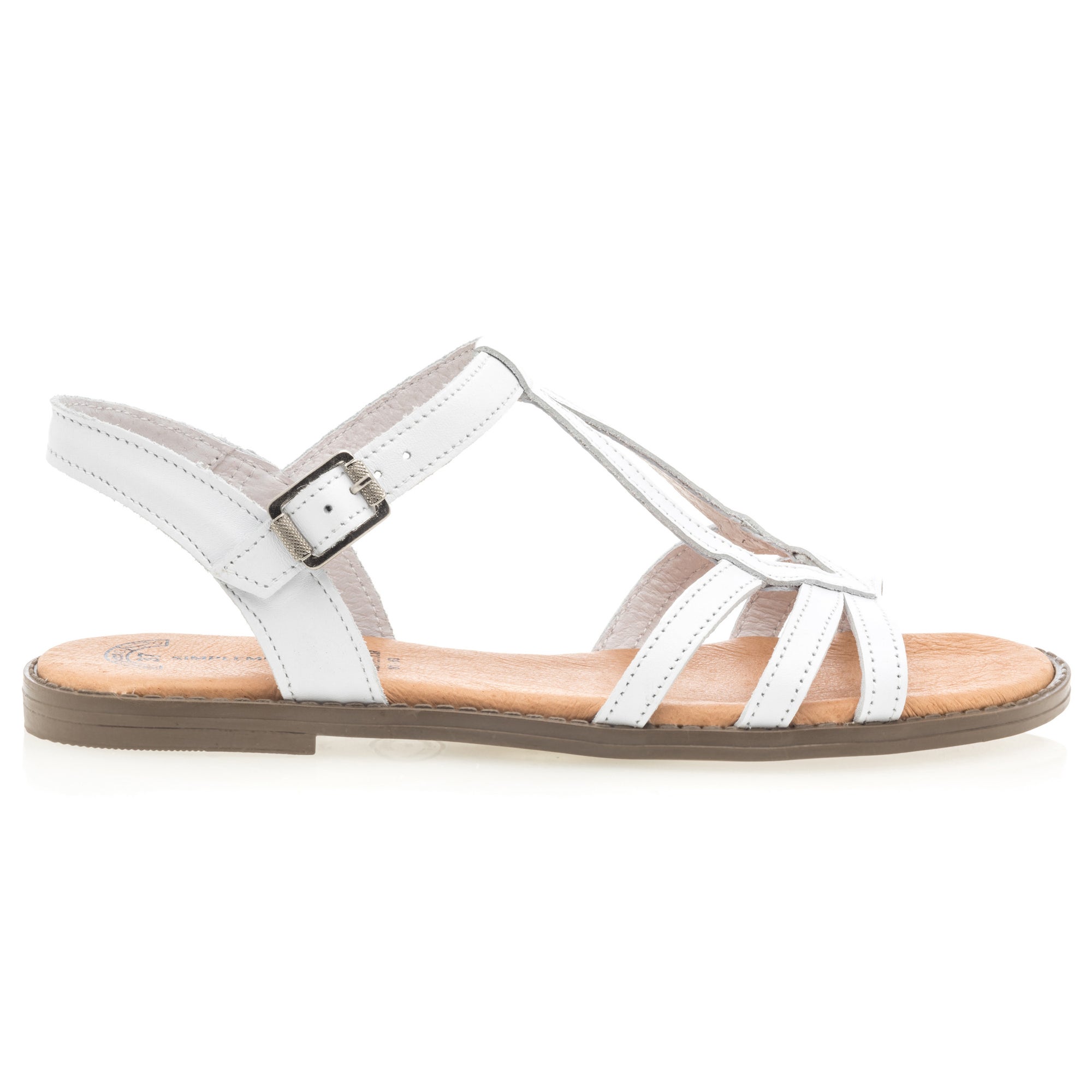 Nu-pieds Femme en cuir blanc