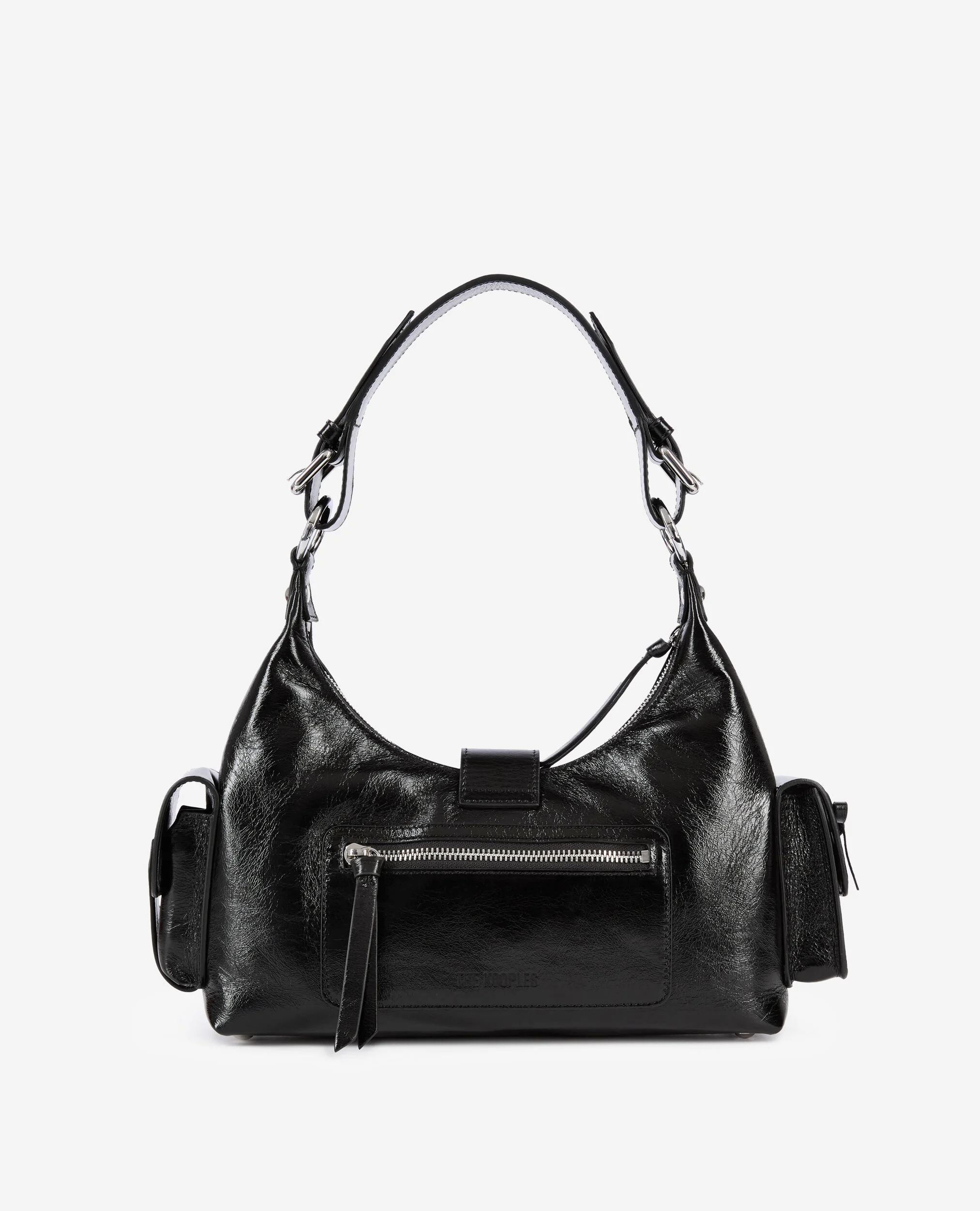 Sac Amelia en cuir craquelé noir