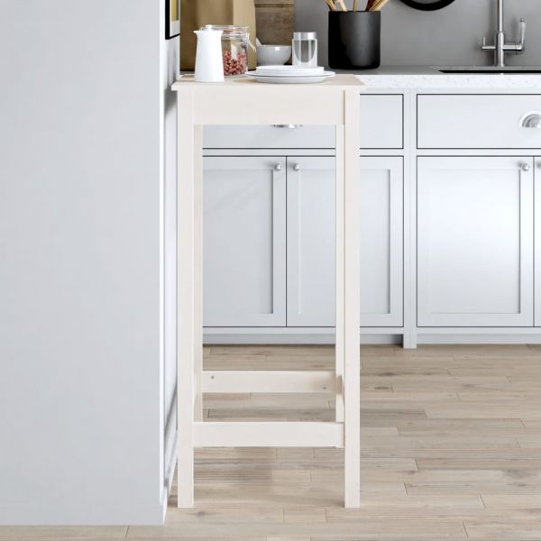 Mesa de Bar 50x50x110 cm Madeira de Pinho Maciça Branco - 833264