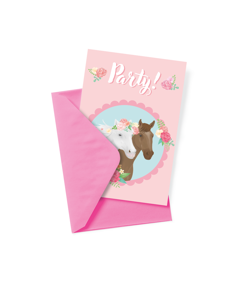 Paard Uitnodigingen 6st