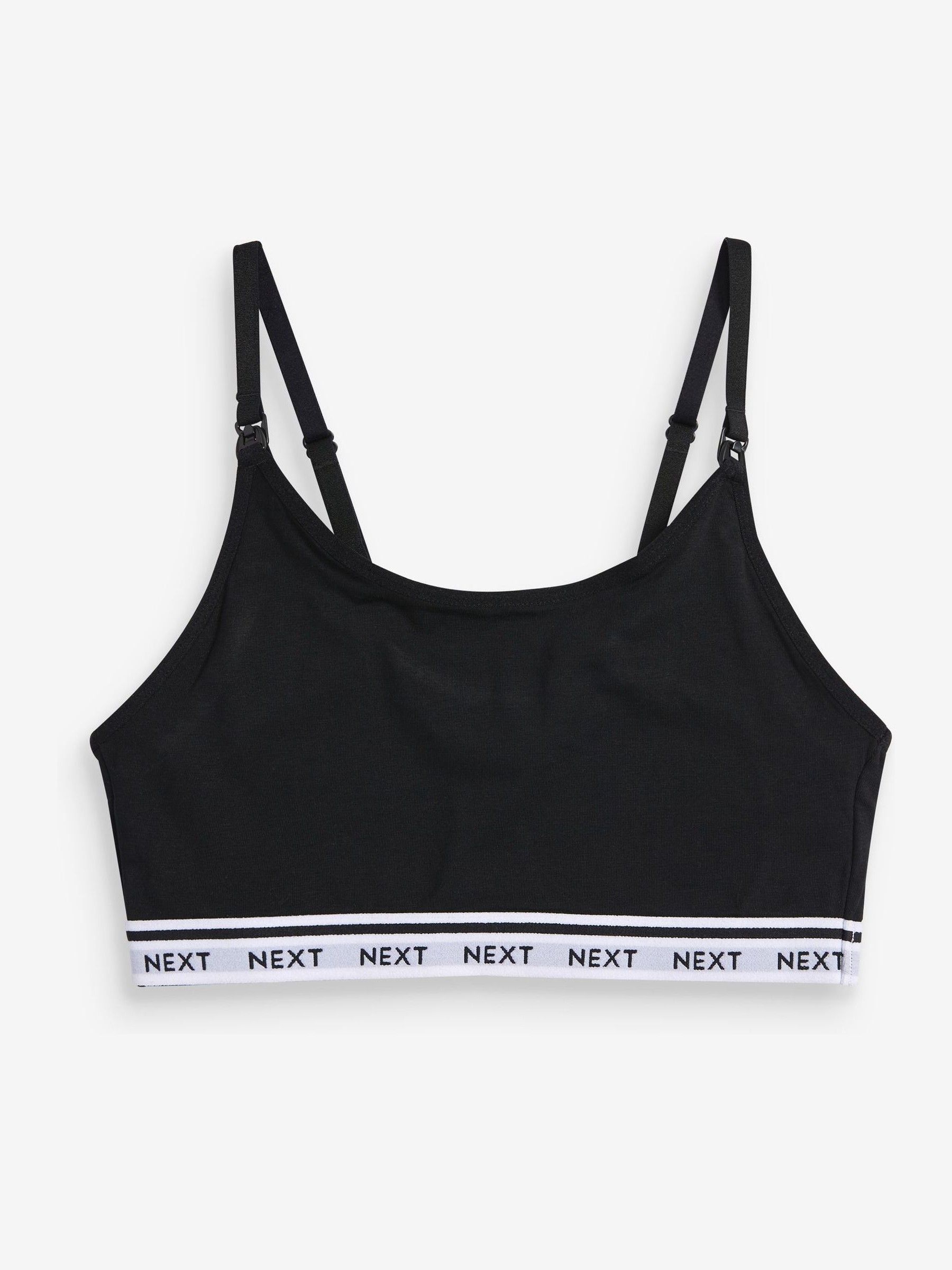 Zwart/grijs - Zwangerschap en borstvoeding cropped ultiem comfort tops verpakking van 2