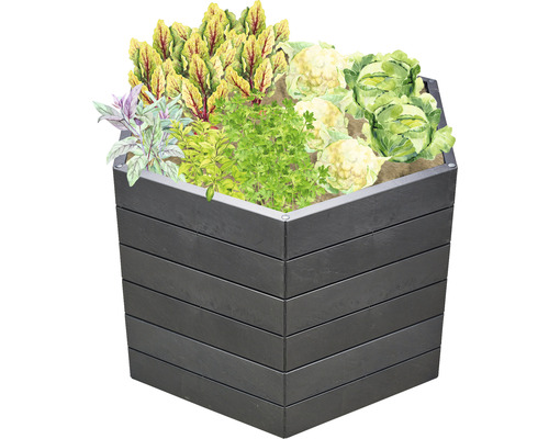 Klassieke verhoogde tuinbak GARANTIA ERGO verhoogde tuinbak L 75 incl. Flora waterbesparend systeem 110 x 110 x 75 cm steen