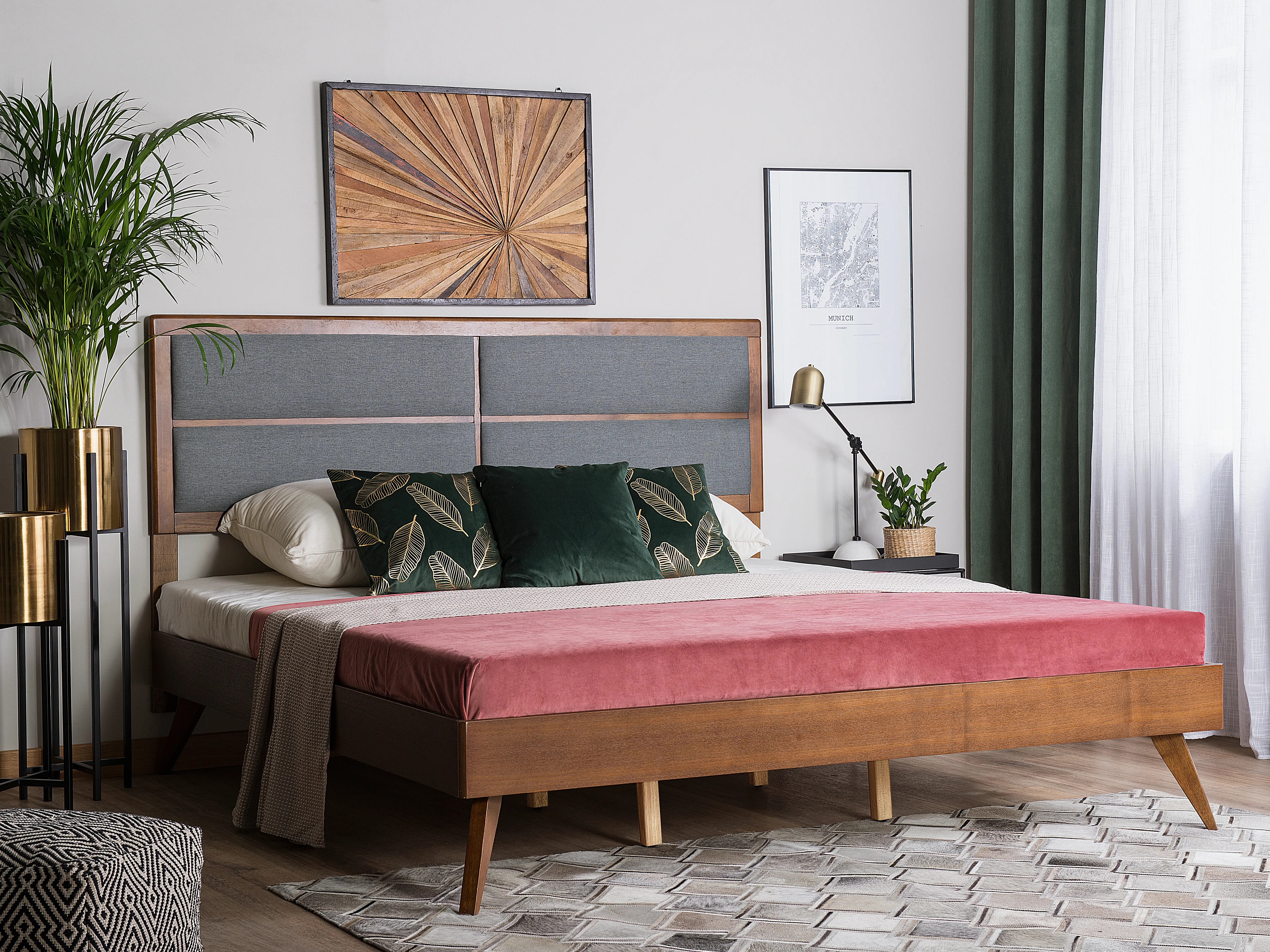Bed POISSY 180 x 200 cm Donker essenhout