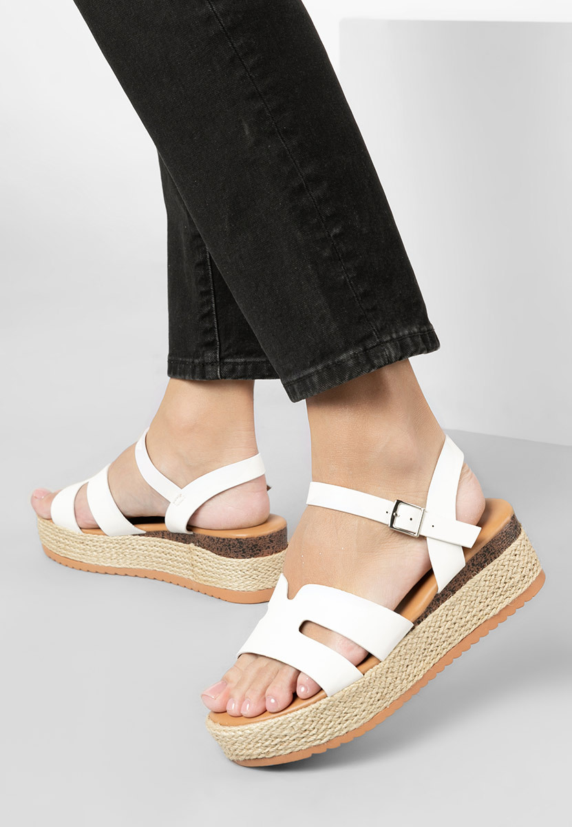 Sandales type espadrilles blanches Rumia