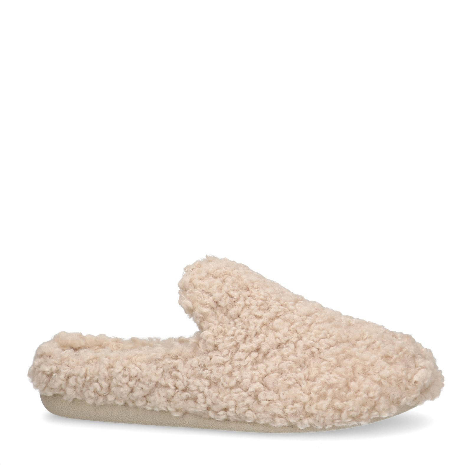 Manfield teddy pantoffels beige