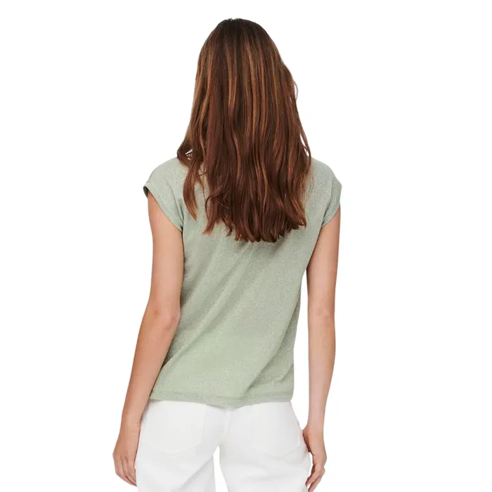 Only Silvery V-neck Loose Shirt Dames