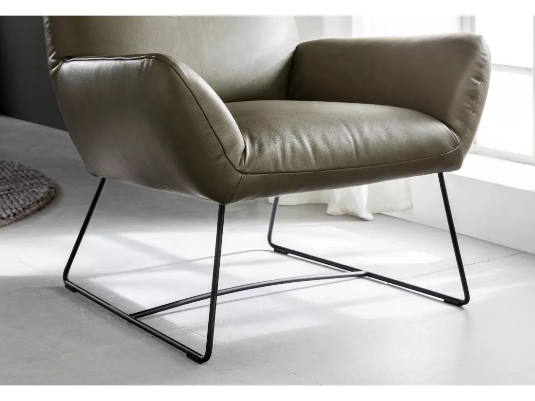 Fauteuil - Vert cuir - BISA
