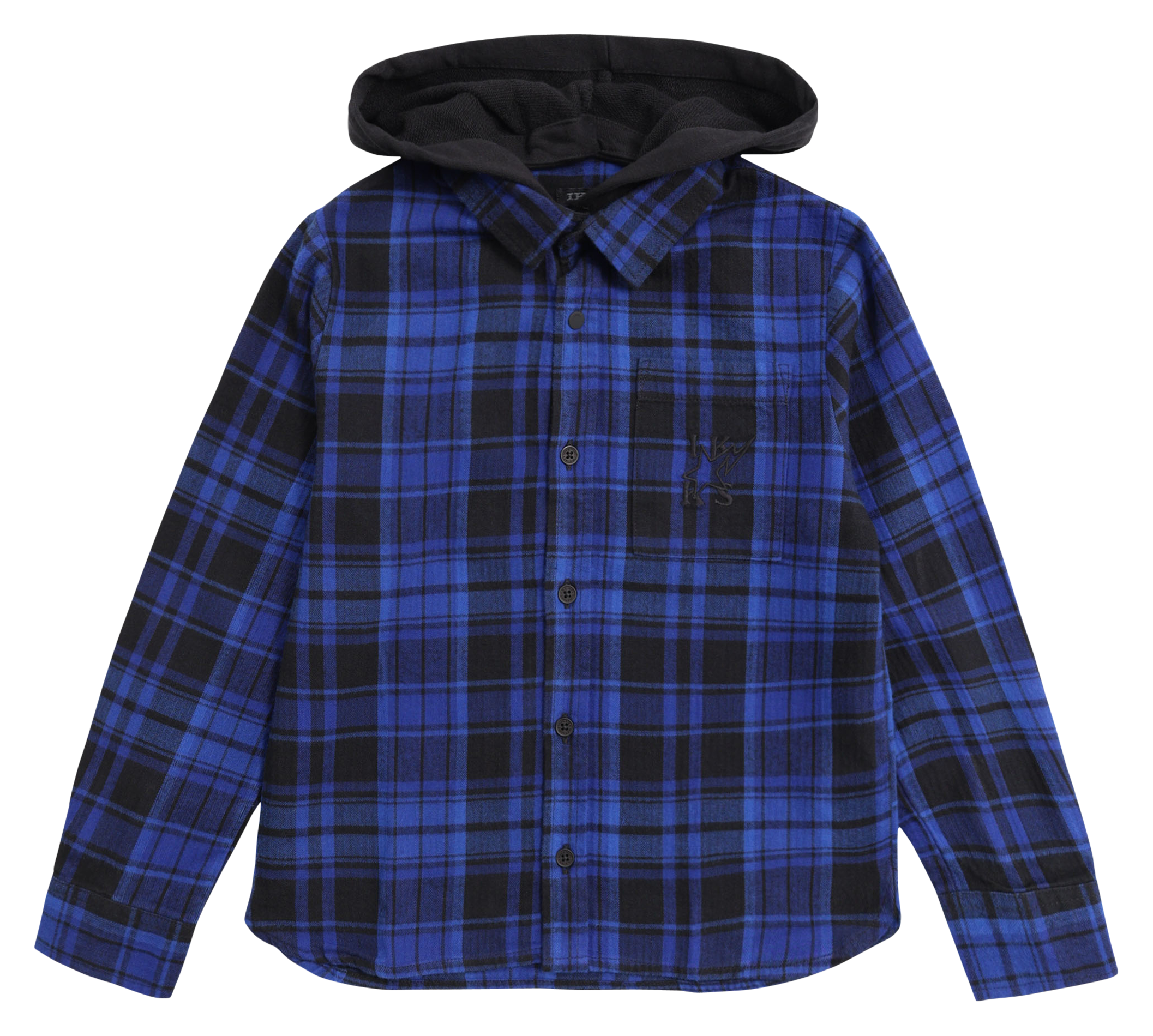 Chemise col classique droite à carreaux | Bleu