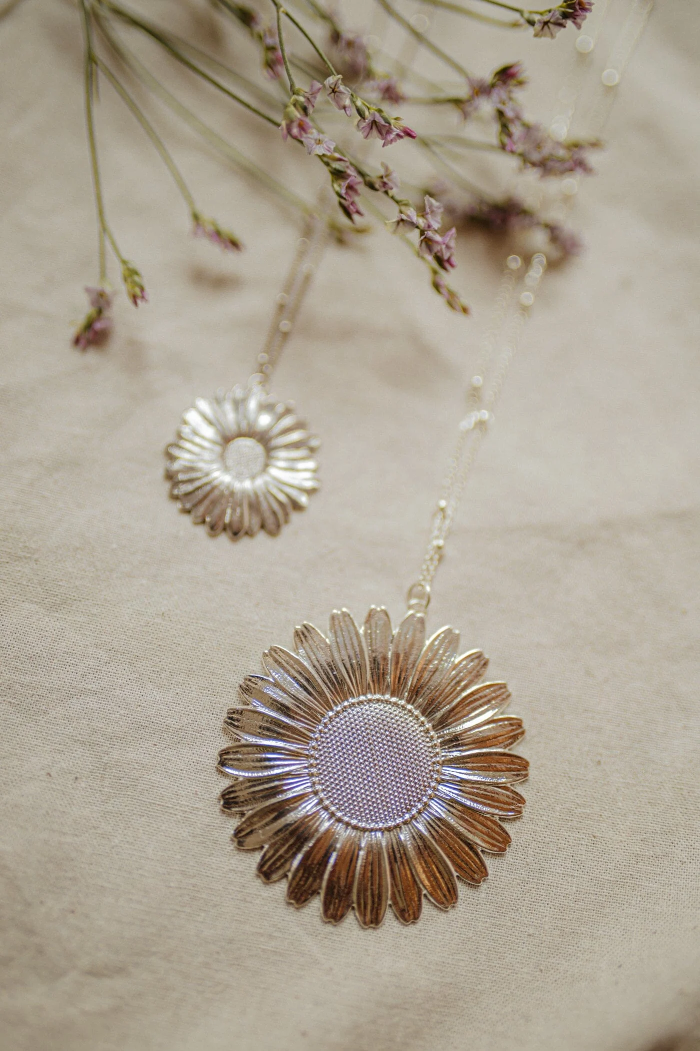 MAÏA - Sautoir fleur plaqué argent | Argent