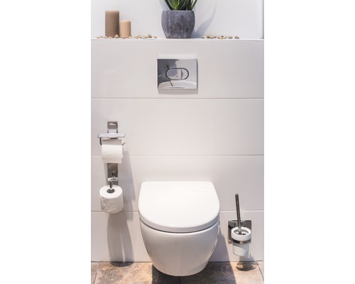 REIKA Ovaro toiletrolhouder met magnetische plank, verchroomd, zonder montageplaat