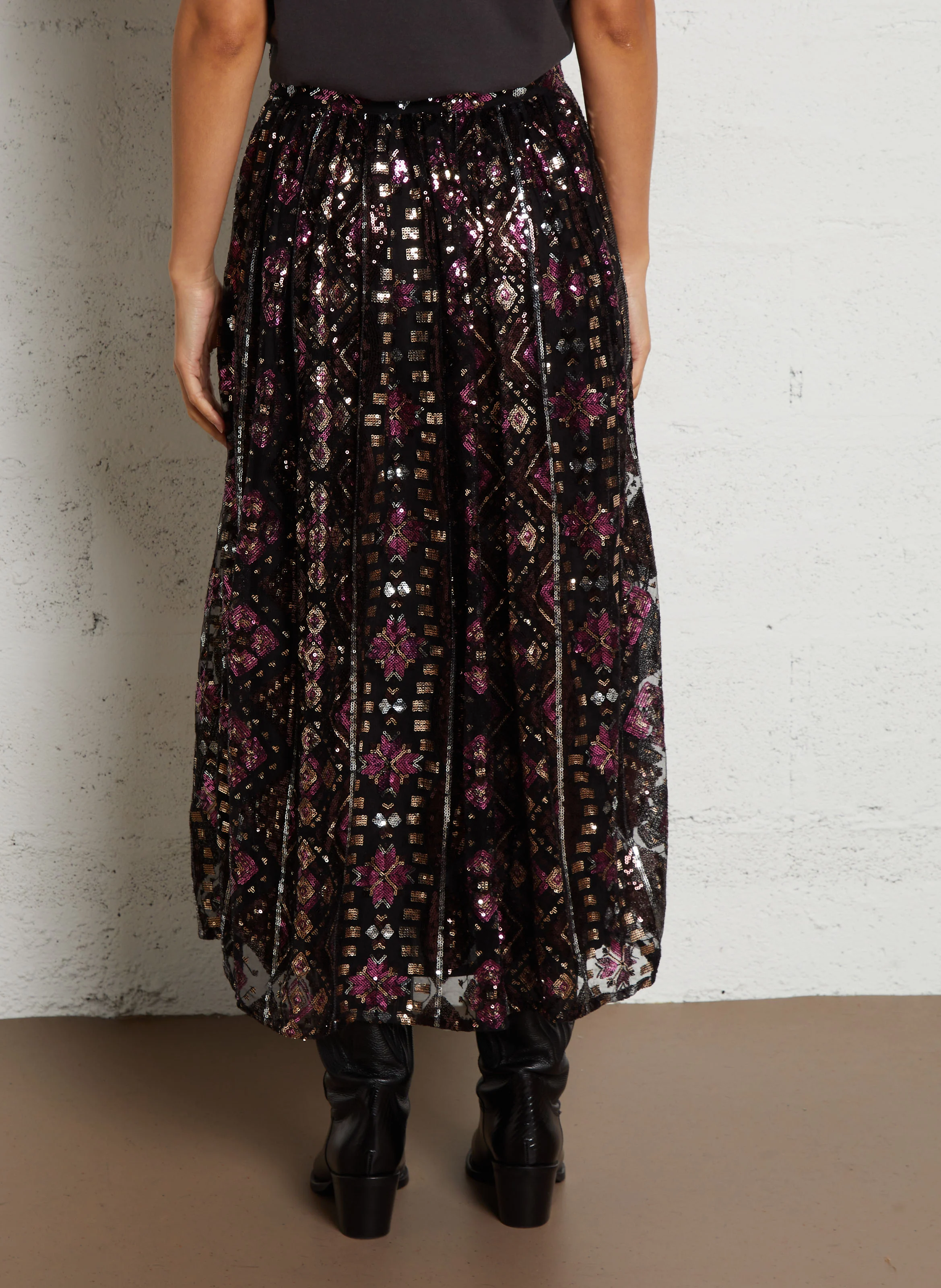 PIPPA - Jupe midi à sequins | Noir