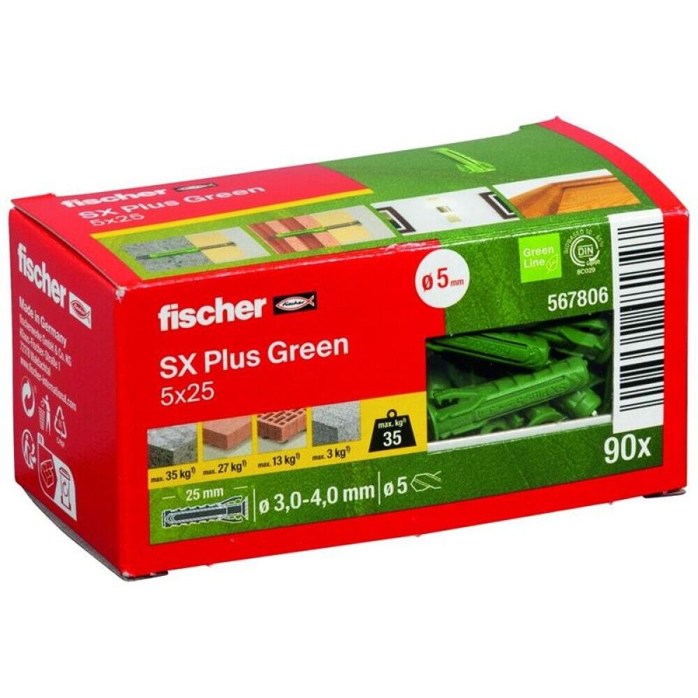 UNIVERSALPLUGG FISCHER 5X25MM 90STK