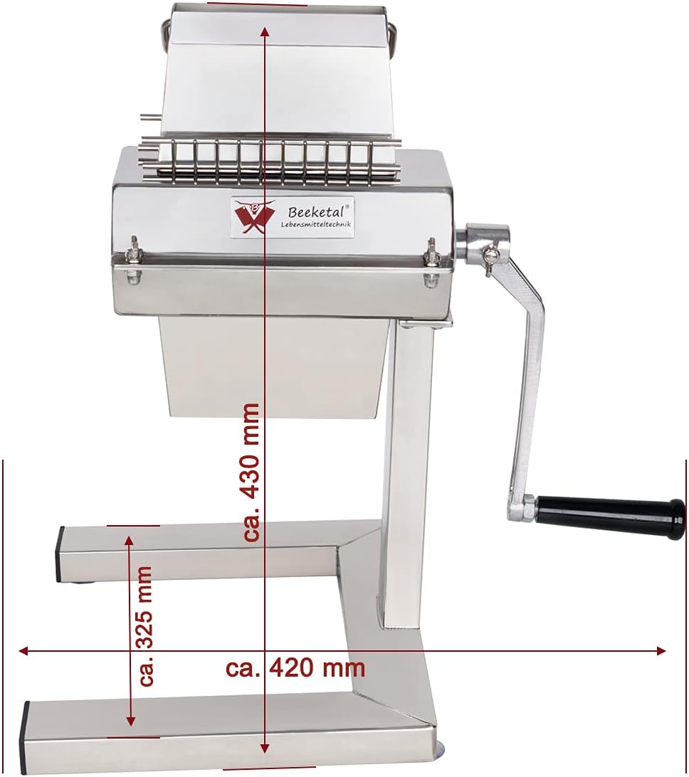Beeketal 'BT-Silver125' Profi Steaker Fleischzartmacher mit 2 Edelstahl Messerwalzen und leichtgängiger Handkurbel, Gastro Fleischstecher mit 11x2 Messerreihen für schnelles Steaken (HACCP konform)