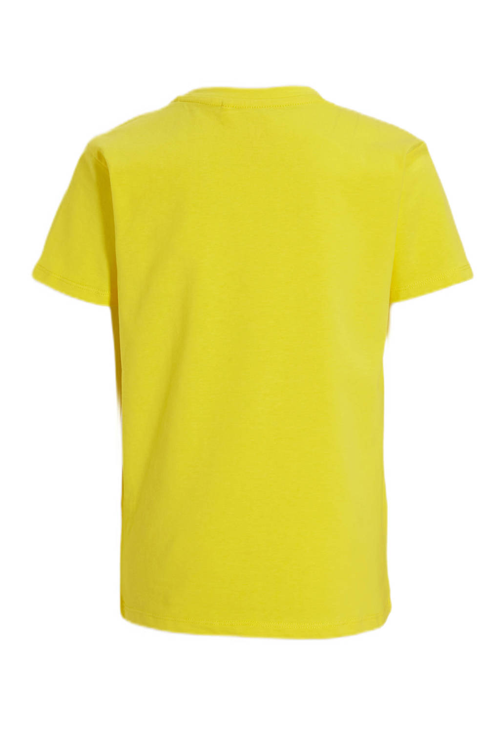 anytime T-shirt met tekstopdruk geel