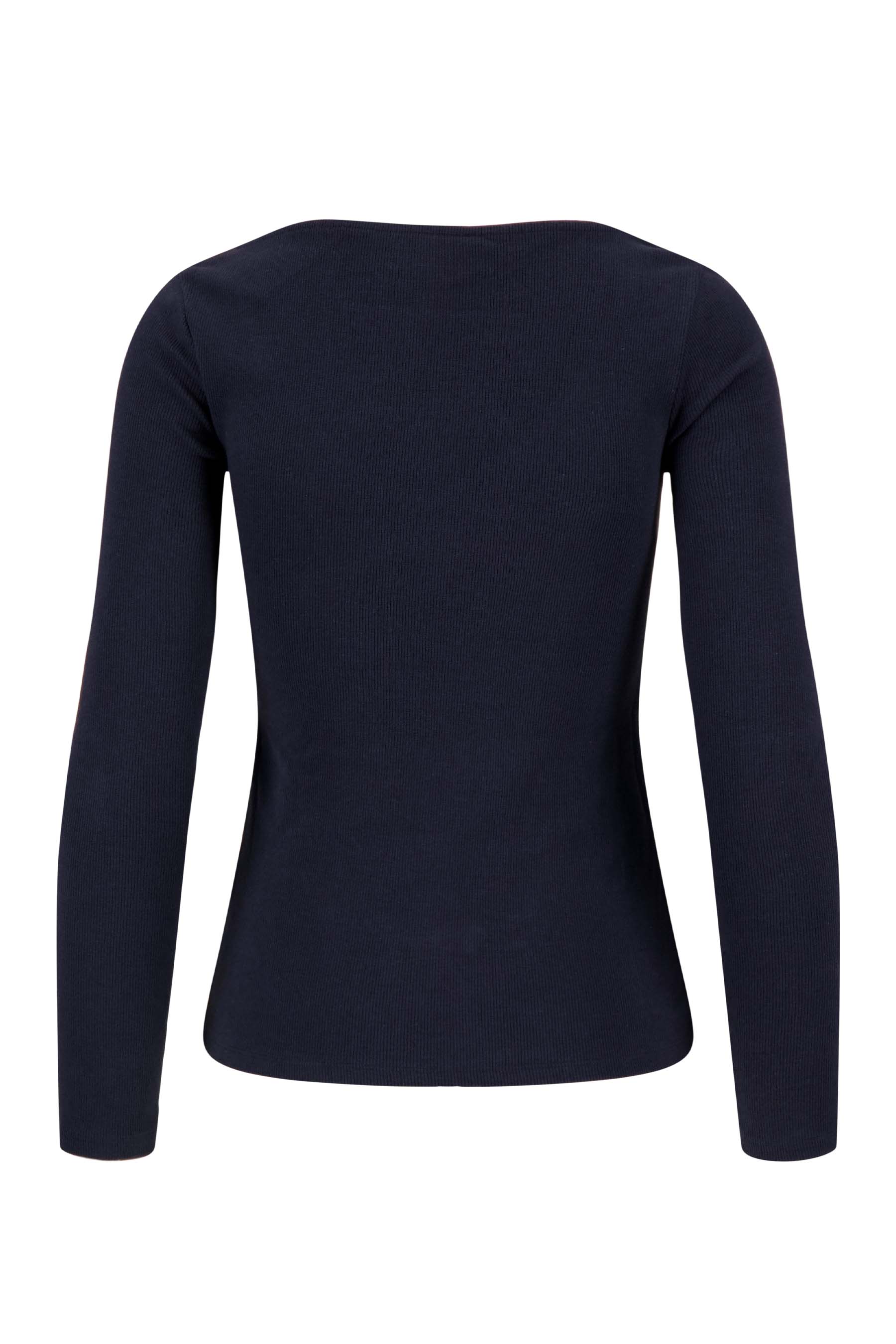 basic rib V hals top met stretch