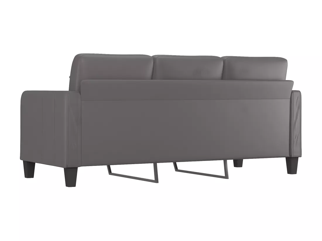 Canapé à 3 places Gris 180 cm Similicuir