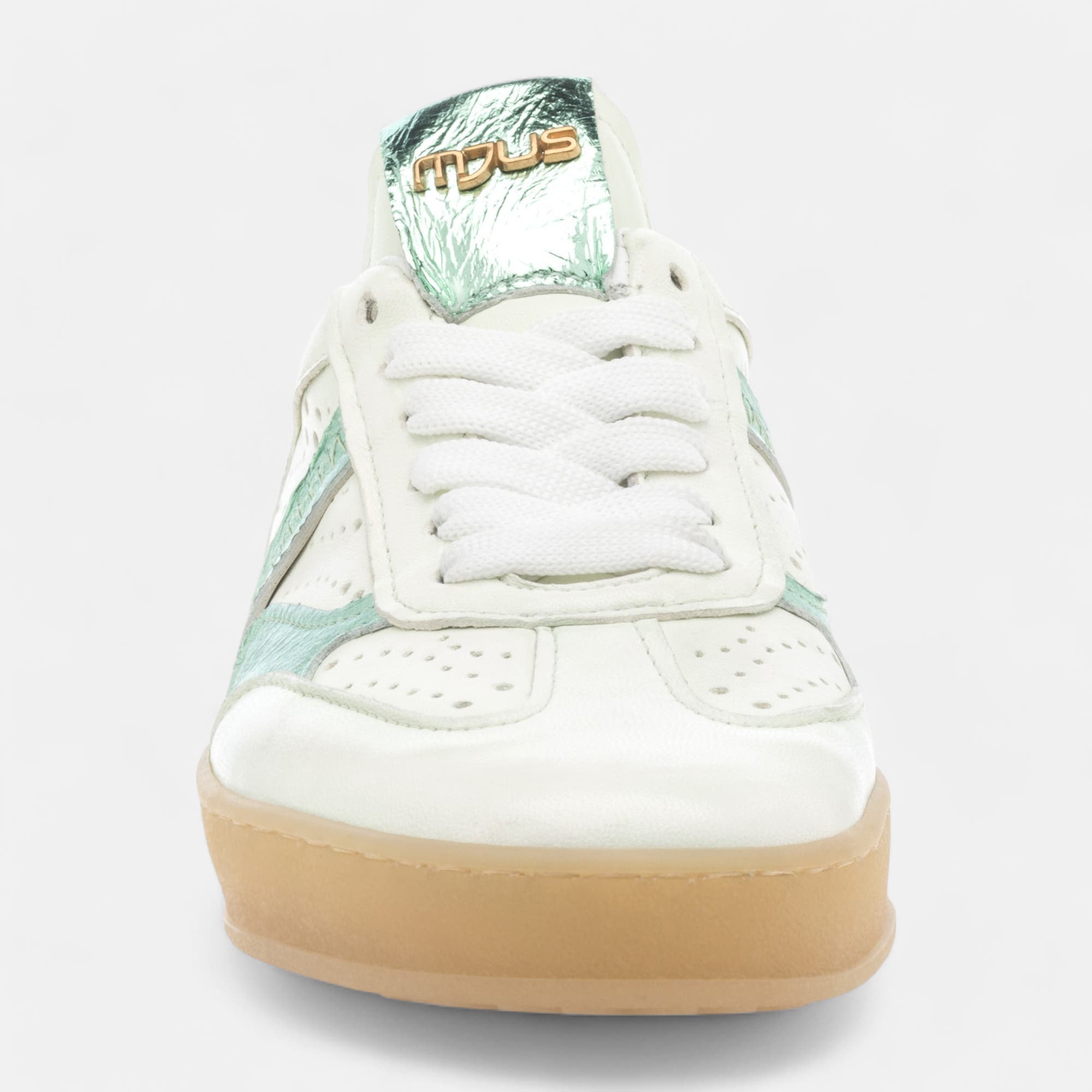 Baskets basses Femme en cuir vert clair