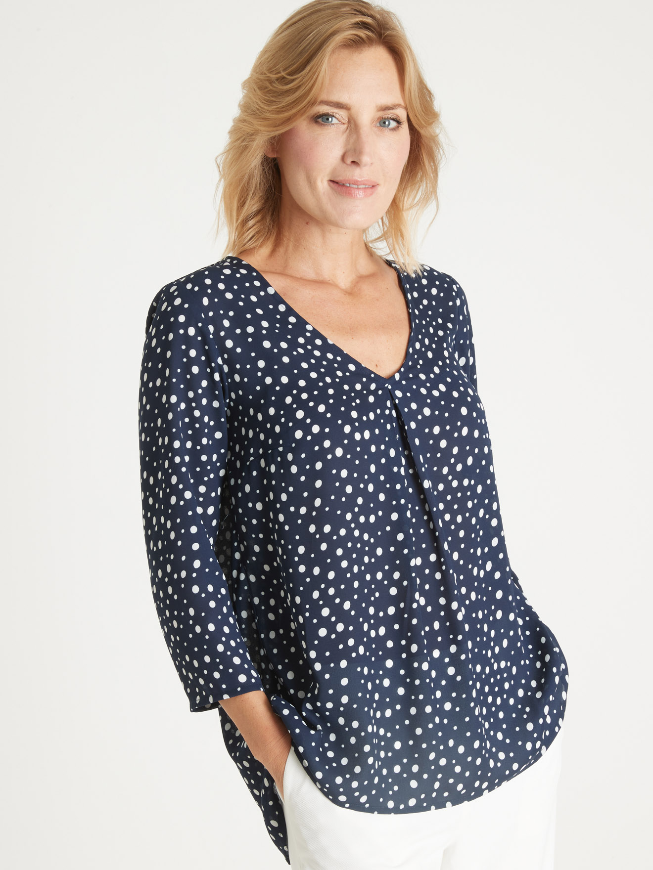 Blouse à plis en crêpe