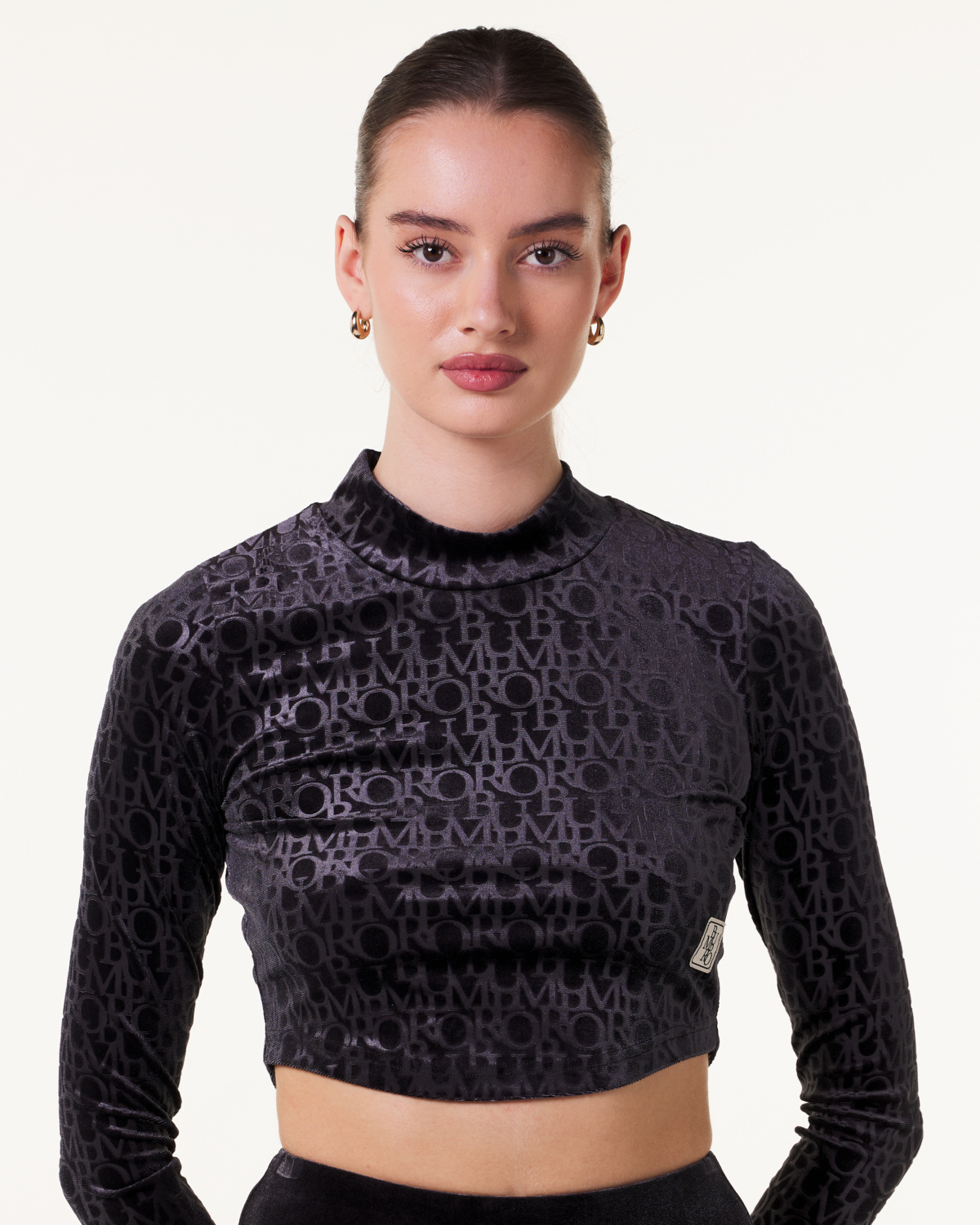 Bumpro Logomania Velour Turtle Neck Black