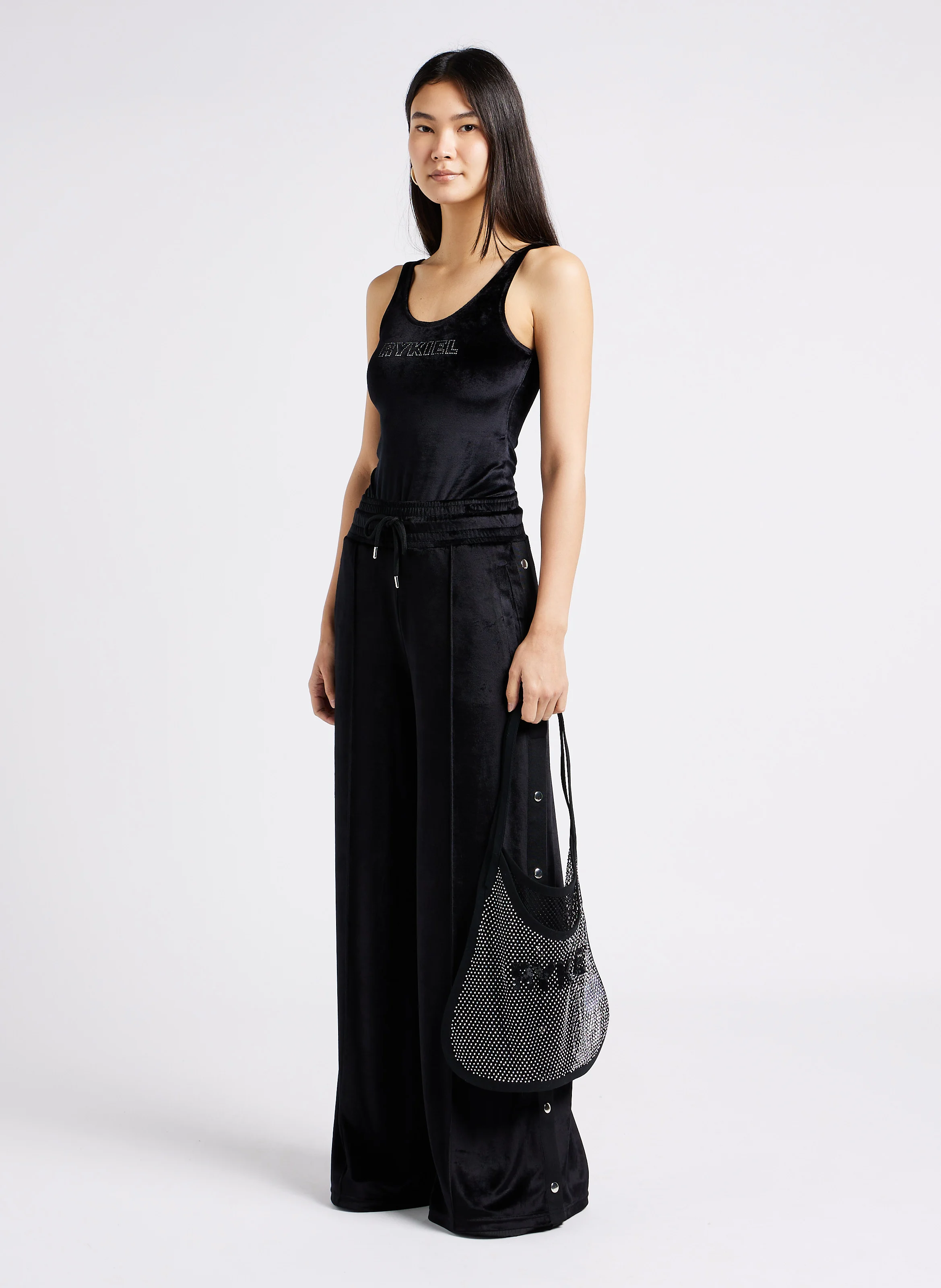 Sac porté épaule en filet | Noir
