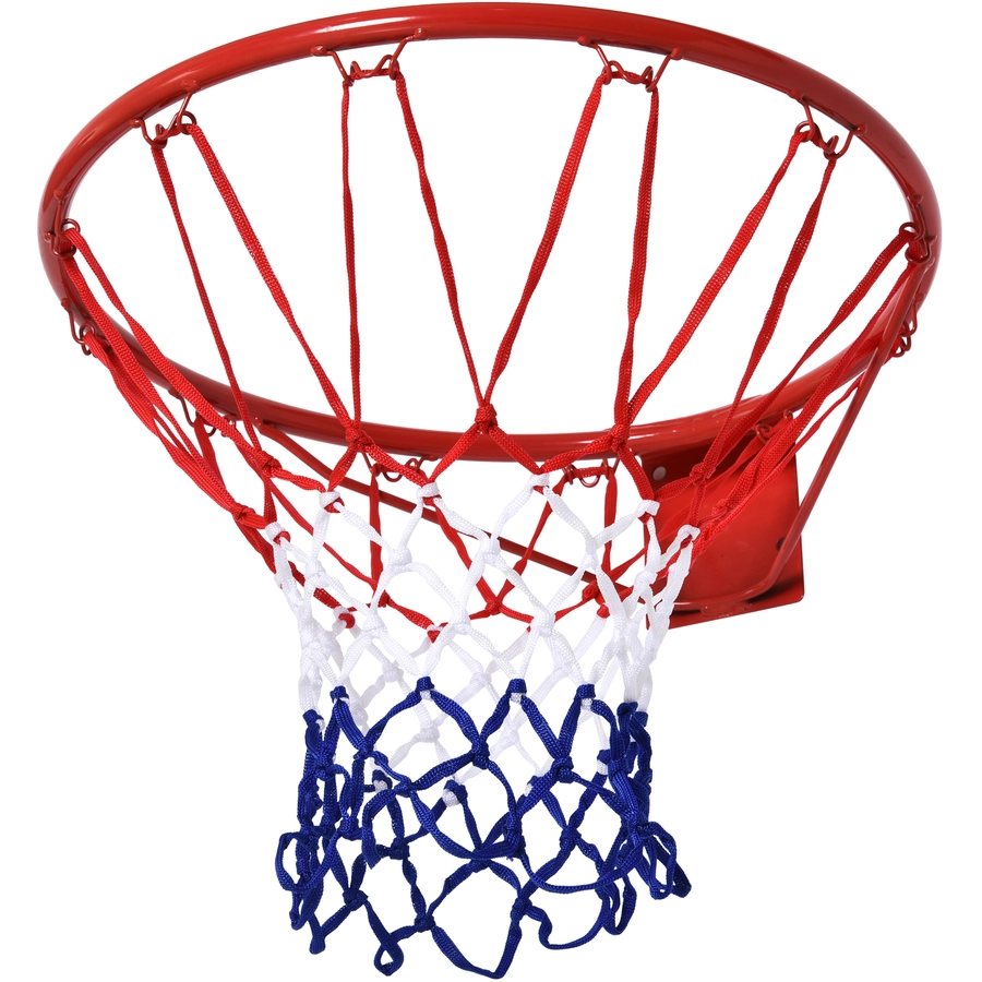 HOMCOM Basketballkorb mit Netz rot, blau, weiß