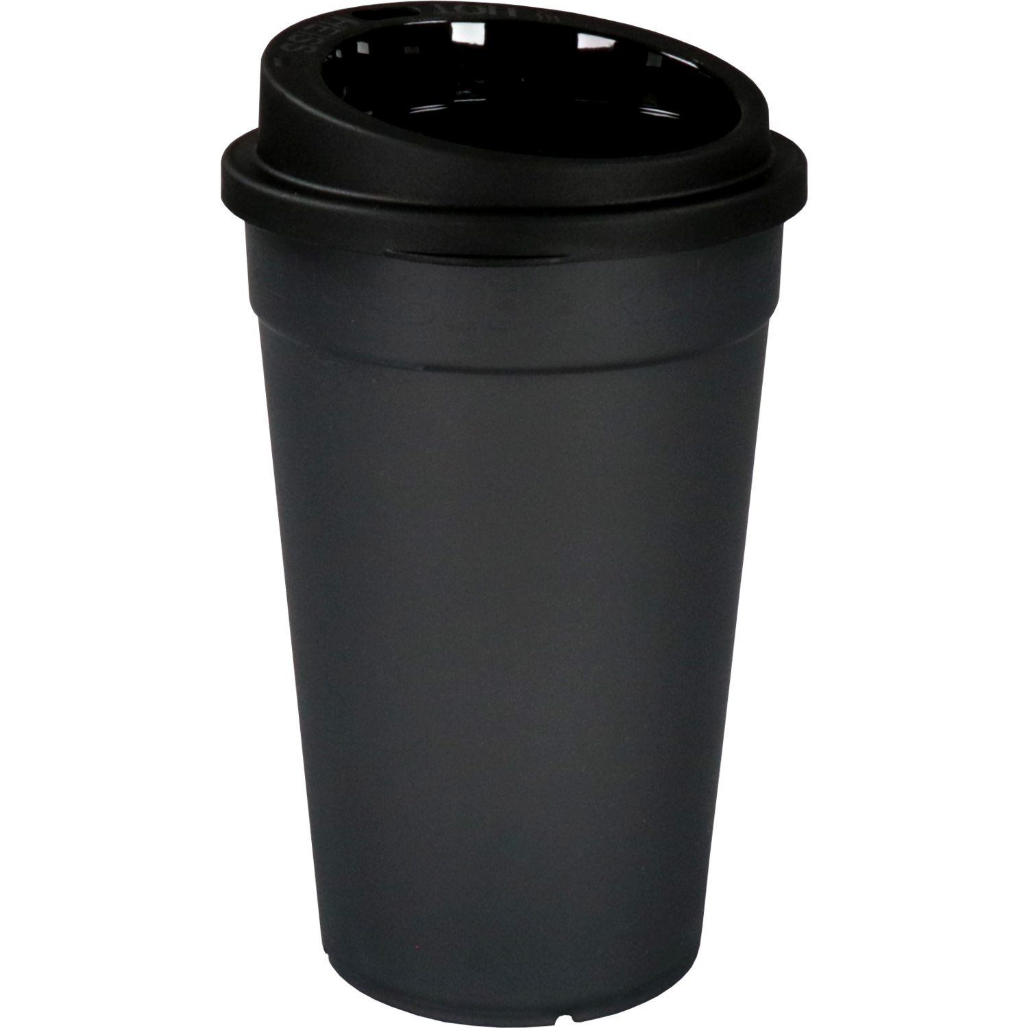 ÖkoCup Deksel, PP, rond, reusable, met drinkgat, Ø80mm, zwart