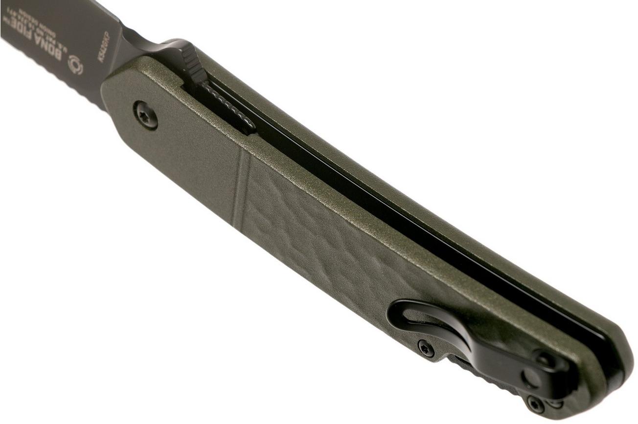 CRKT Bona Fide K542GKP OD Green zakmes, Ken Onion design