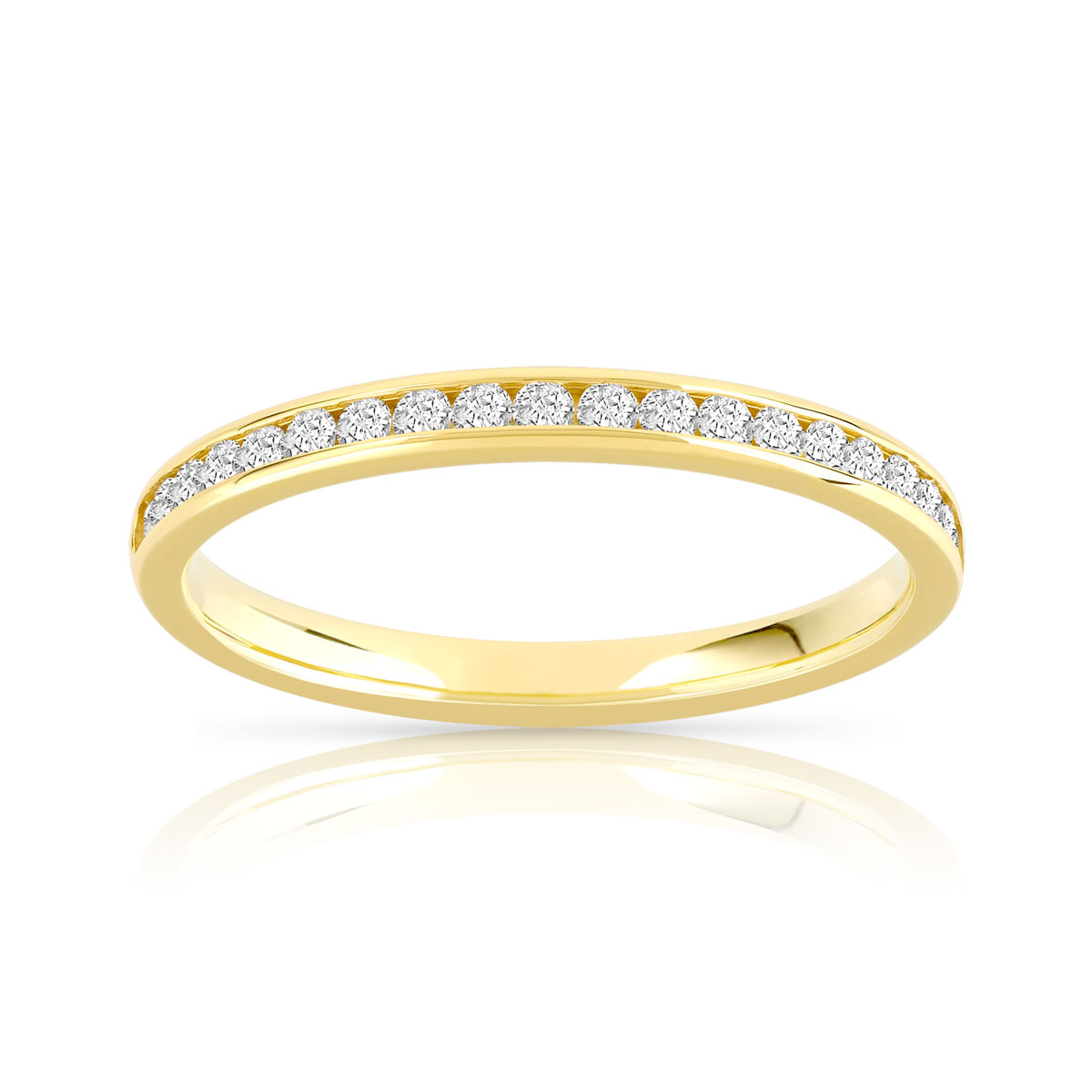 Alliance demi-tour or 750 jaune diamant H/SI