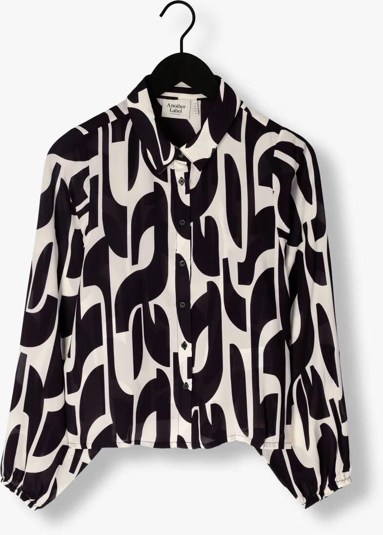 ANOTHER LABEL zwarte another label blouse macy graphic shirt l/s