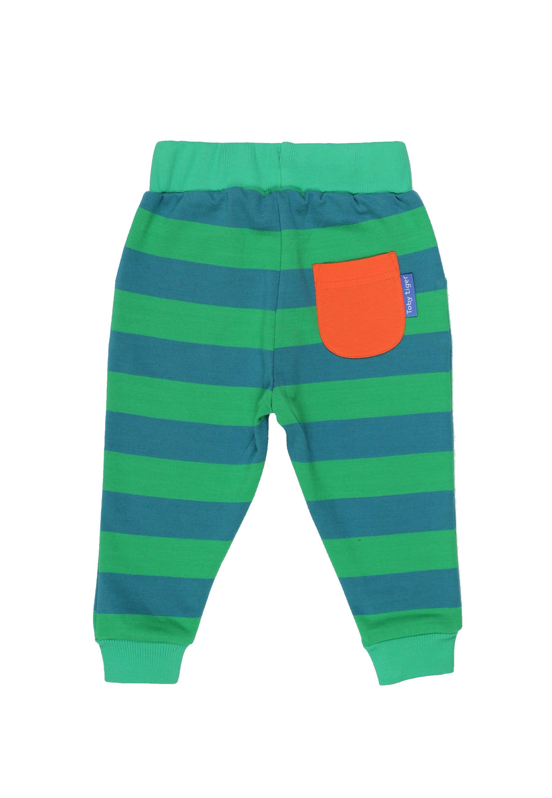 Toby Tiger Gestreifte Babyhose , grün gestreift
