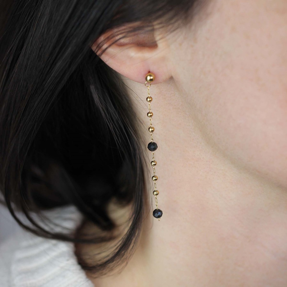 Boucles Rosaire Obsidienne