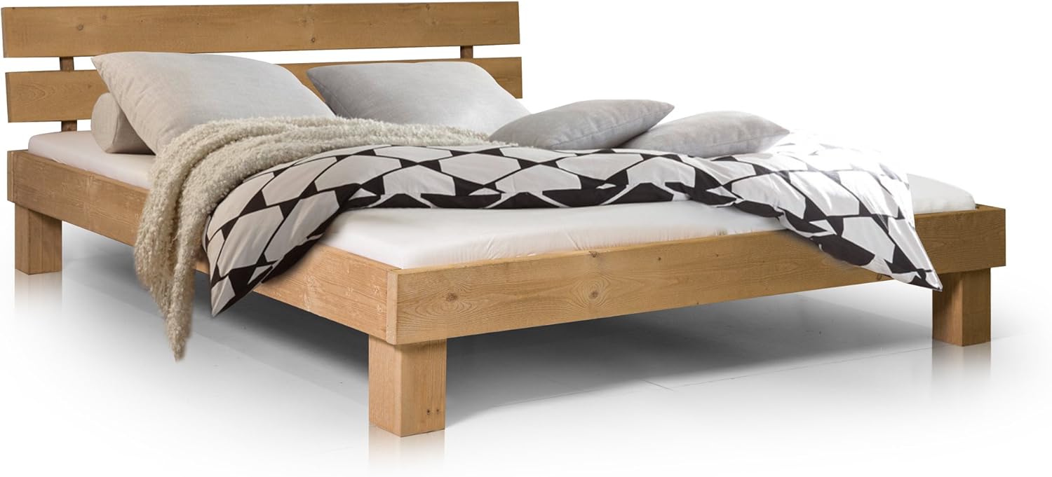 moebel-eins Massivholzbett Pumba Holzbett Doppelbett, Material Massivholz, Made in Germany, 180 x 200 cm, eichefarbig, Standardhöhe