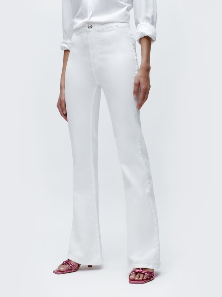 Calça jeans flare longa - Off White