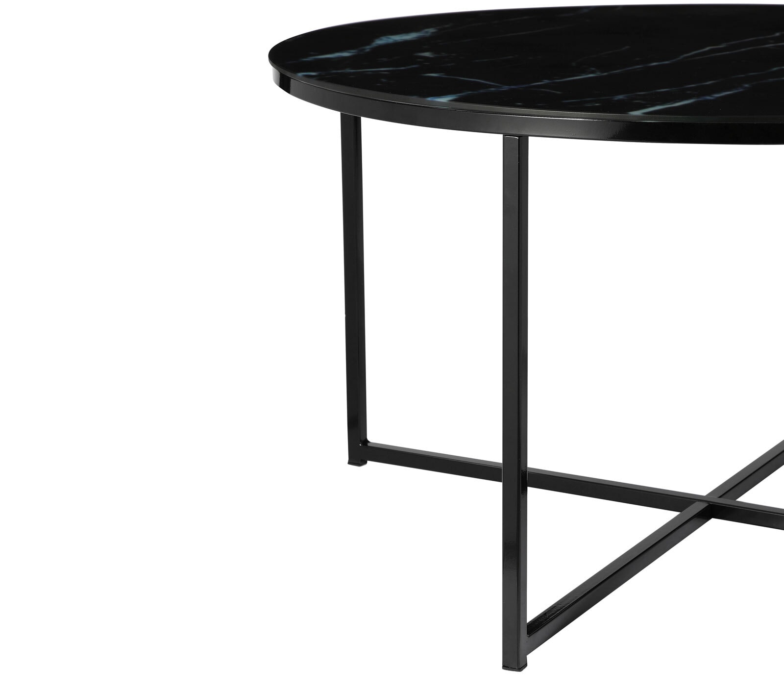 Couchtisch 80 x 80 cm rund schwarz