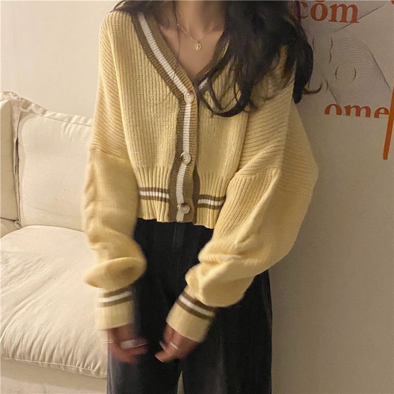 Dute - Contrasterende rand cardigan