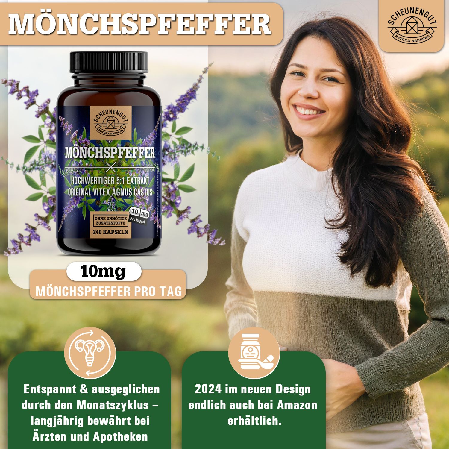 Scheunengut® Mönchspfeffer | hochdosierter 5:1 Extrakt Vitex Agnus Castus