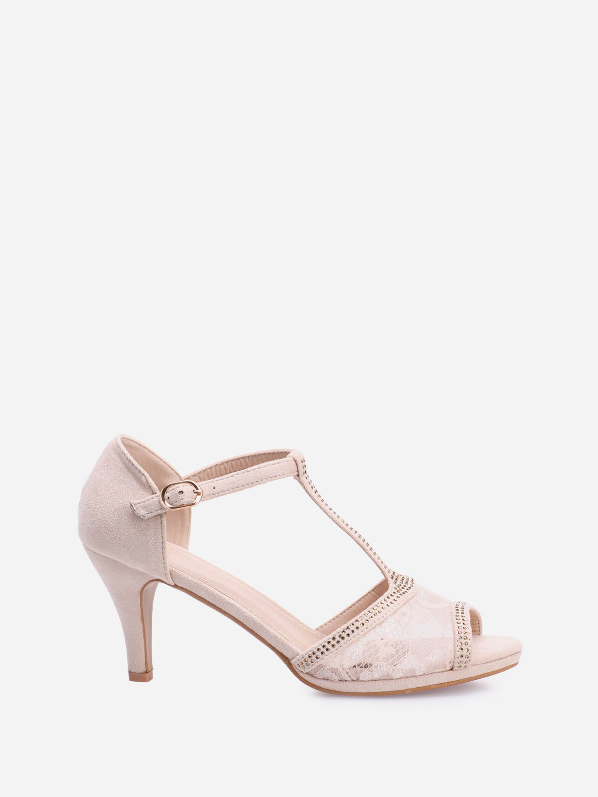 Sandales en dentelle grande tailles- Beige