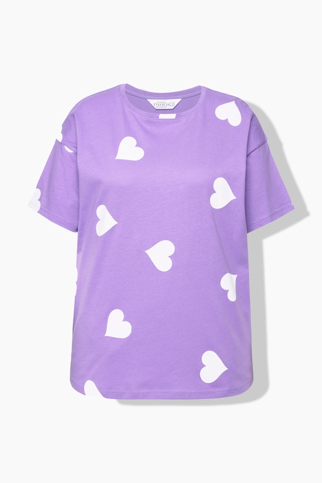 T-Shirt, oversized, Hearts-Print